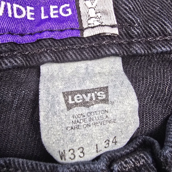 Vtg 90s Y2K Levi's SilverTab Black Denim Baggy Mega Wide Leg Jeans Skater - Picture 7 of 12